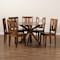 Baxton Studio Mare Modern and Contemporary Transitional Walnut Brown Finished Wood 7-Piece Dining Set 177-11379-10893-Zoro - alternate 3
